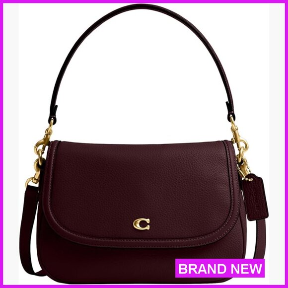Leather Shoulder Bag Classic Elegant Saddle Silhouette Chic Detachable Strap